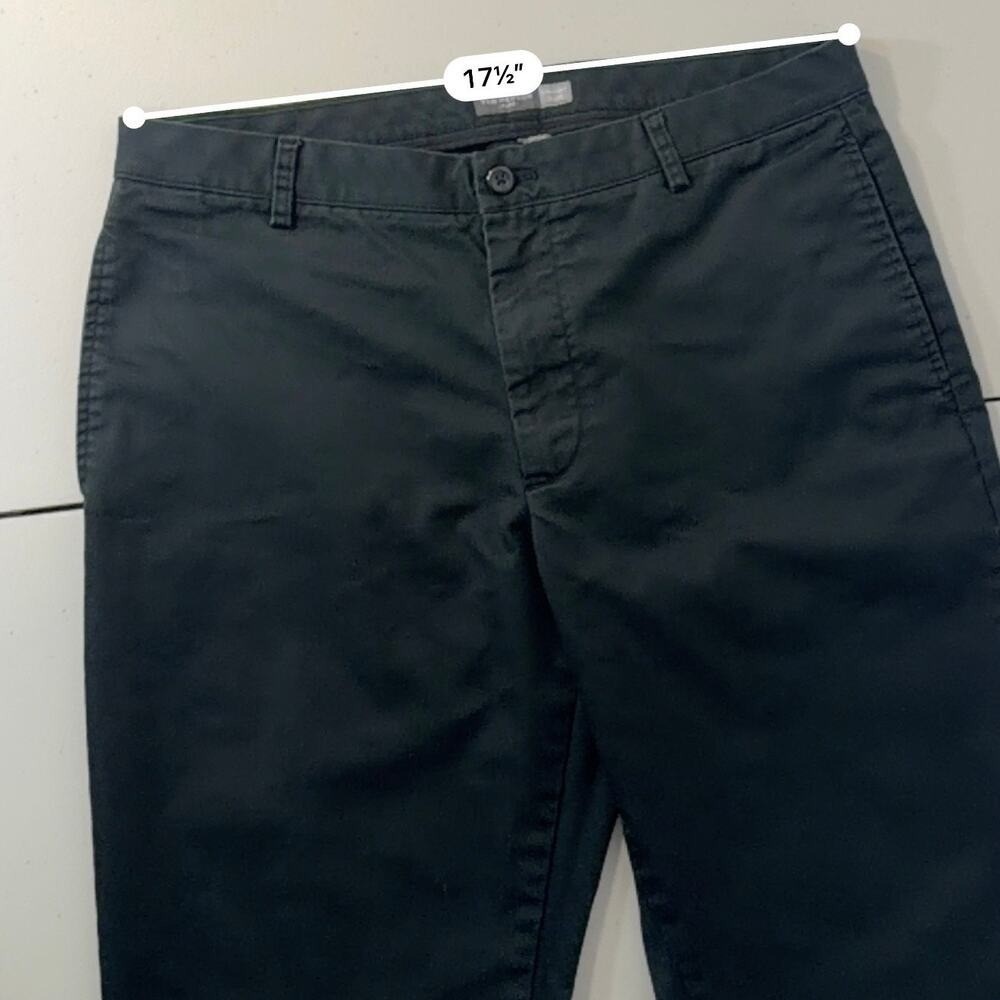 Van Heusen Flex Straight Black Chino Pants Mens 36x29 Stretch Dress Casual - Picture 4 of 9